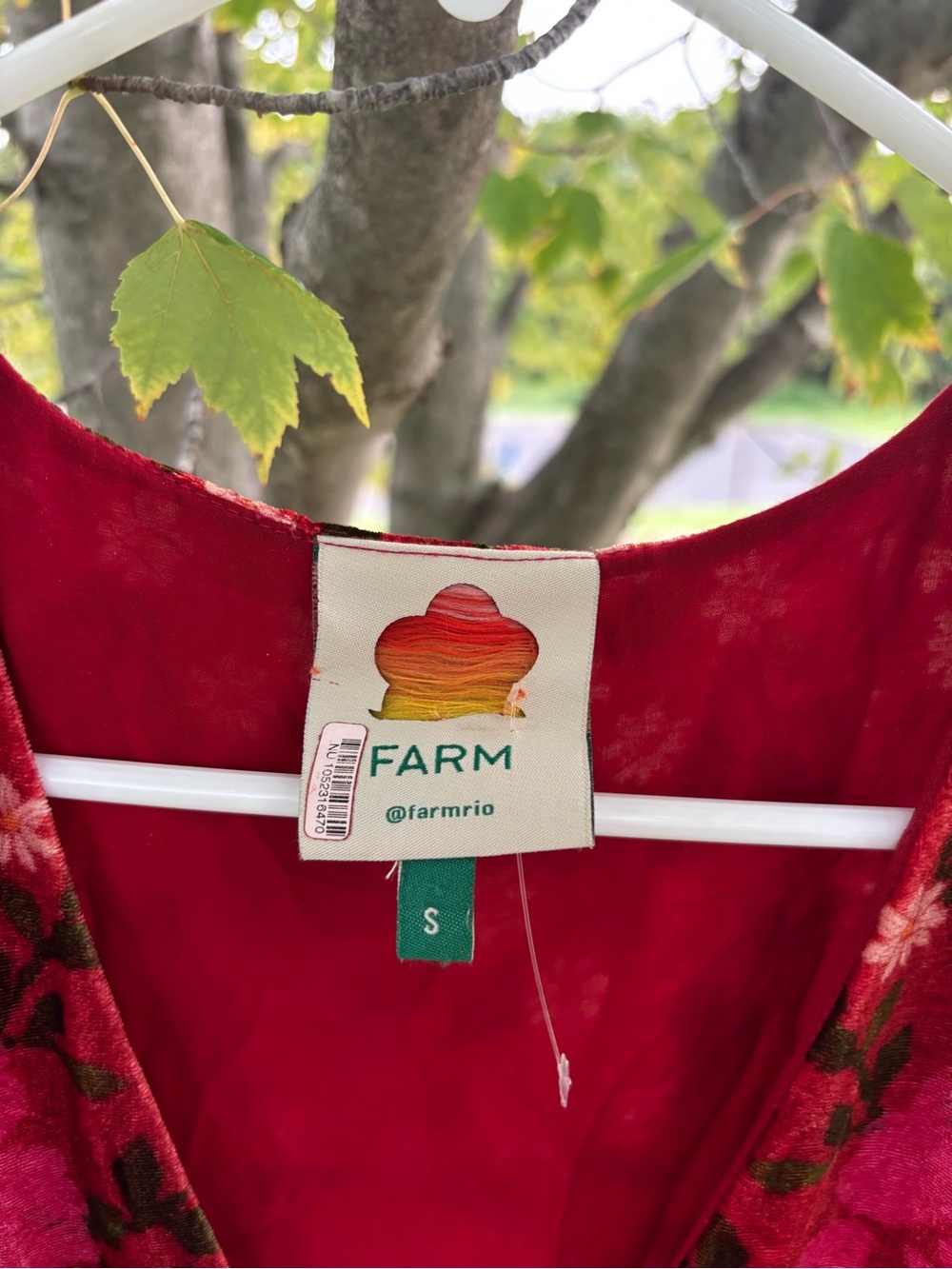 FARM Rio Red Floral Velvet Maxi Dress - Picture 4 of 8